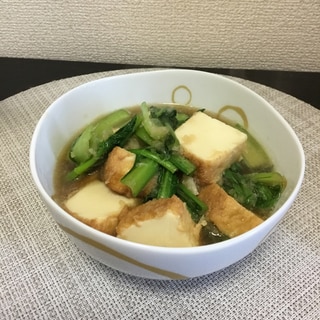 絹厚揚げと小松菜の大根おろし煮